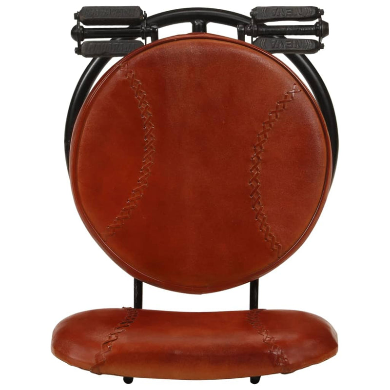 vidaXL Bar Stools 2 pcs Black Real Goat Leather