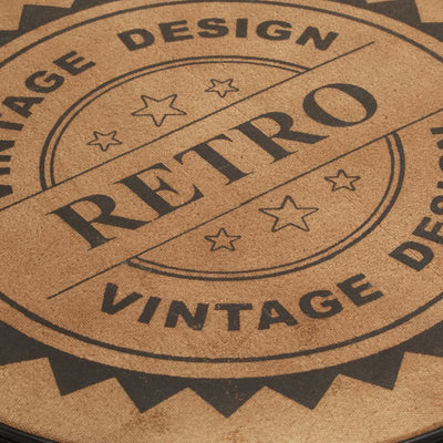 vidaXL Bar Stools with Canvas Print 2 pcs Brown and Black Real Goat Leather