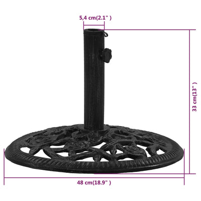 vidaXL Umbrella Base Black 40x40x32 cm Cast Iron