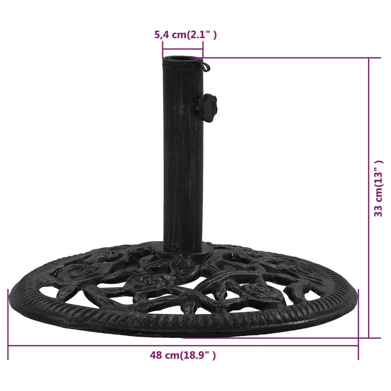 vidaXL Umbrella Base Black 40x40x32 cm Cast Iron