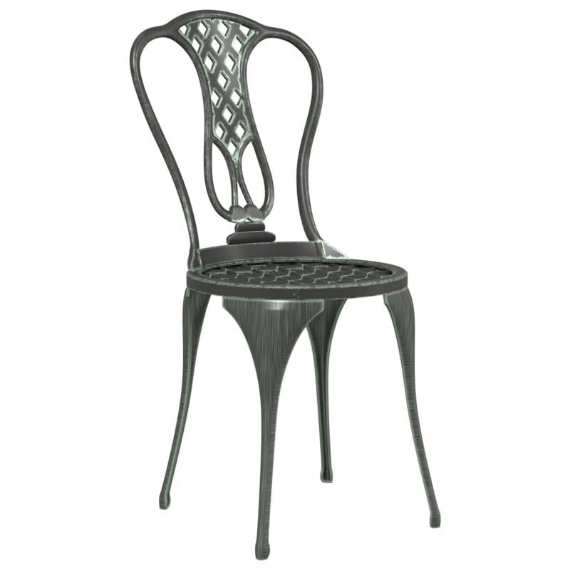 vidaXL 3 Piece Bistro Set Cast Aluminium Black
