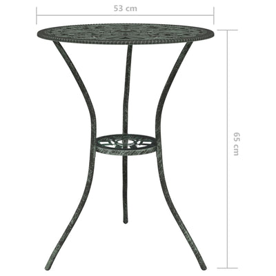 vidaXL 3 Piece Bistro Set Cast Aluminium Black