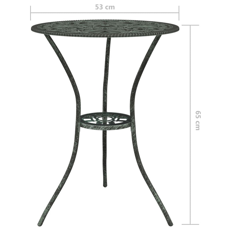 vidaXL 3 Piece Bistro Set Cast Aluminium Black
