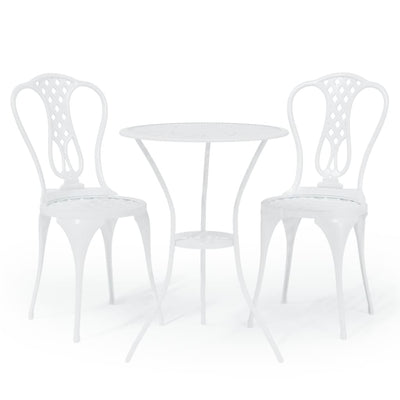 vidaXL 3 Piece Bistro Set Cast Aluminium Black
