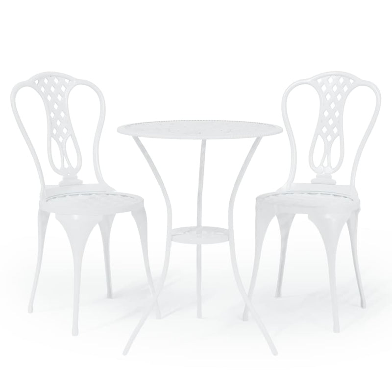 vidaXL 3 Piece Bistro Set Cast Aluminium Black