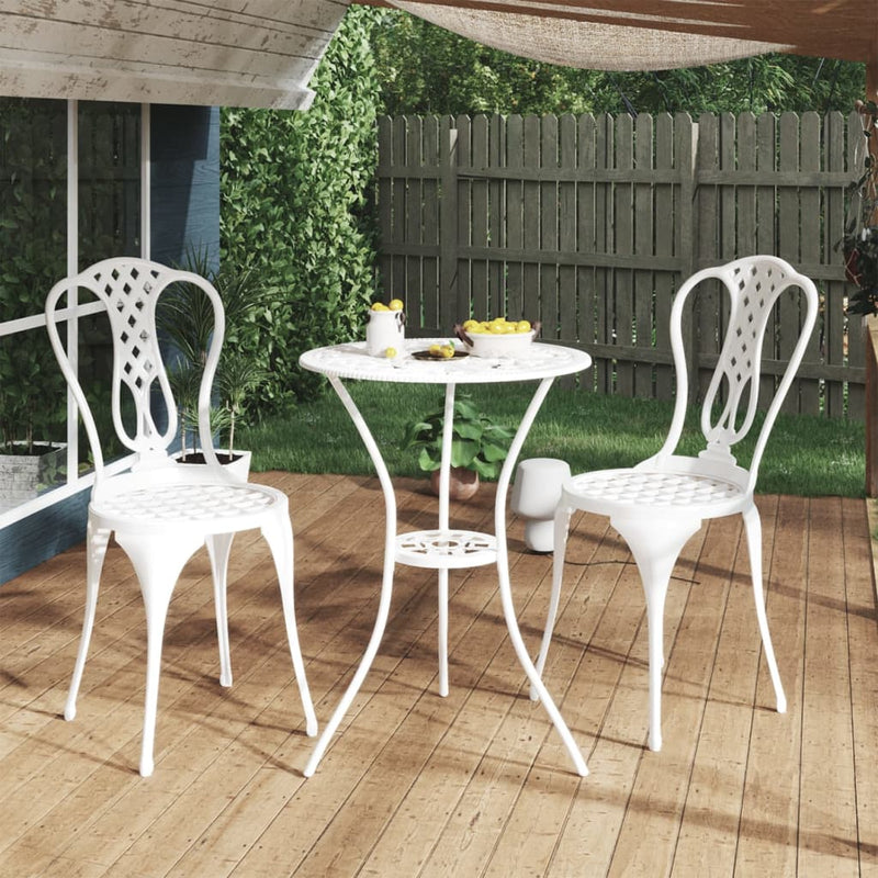 vidaXL 3 Piece Bistro Set Cast Aluminium Black