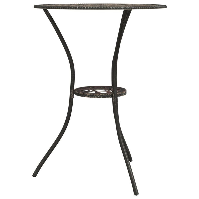 vidaXL 3 Piece Bistro Set Cast Aluminium Black