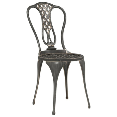 vidaXL 3 Piece Bistro Set Cast Aluminium Black