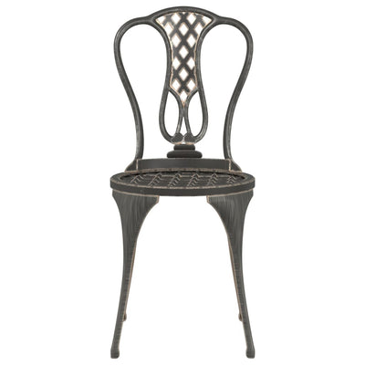 vidaXL 3 Piece Bistro Set Cast Aluminium Black
