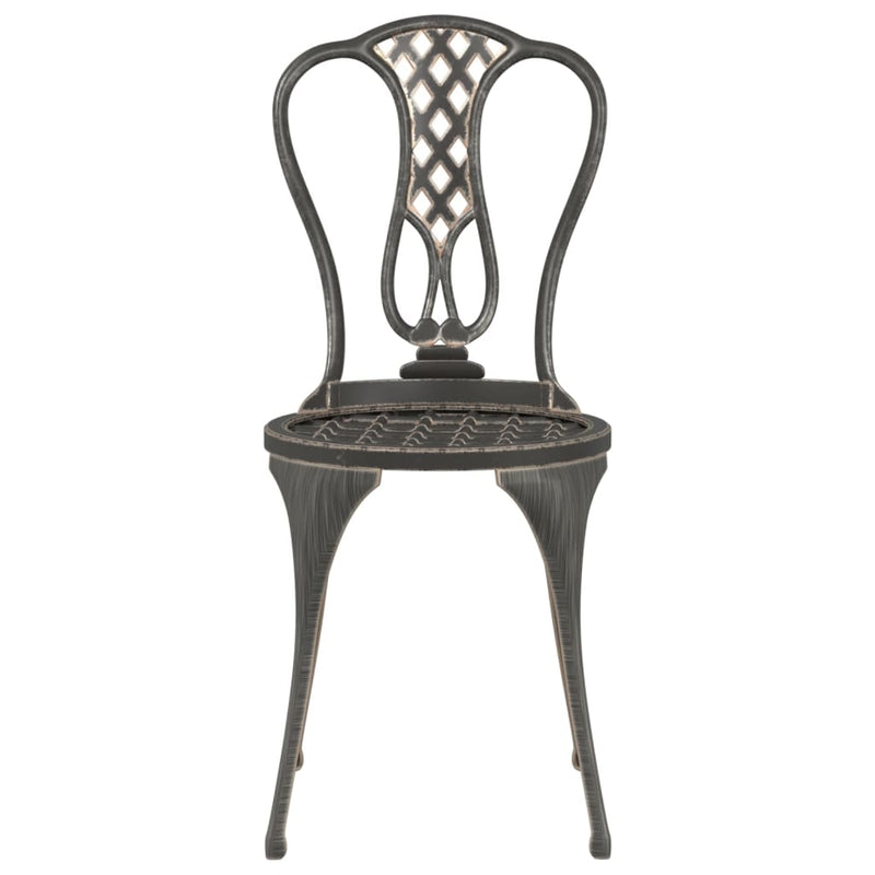 vidaXL 3 Piece Bistro Set Cast Aluminium Black