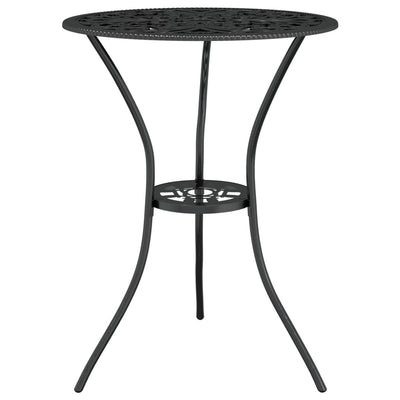 vidaXL 3 Piece Bistro Set Cast Aluminium Black