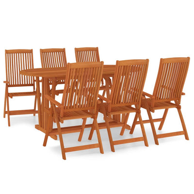 vidaXL 7 Piece Garden Dining Set Solid Wood Eucalyptus