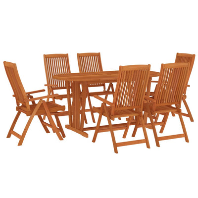 vidaXL 7 Piece Garden Dining Set Solid Wood Eucalyptus