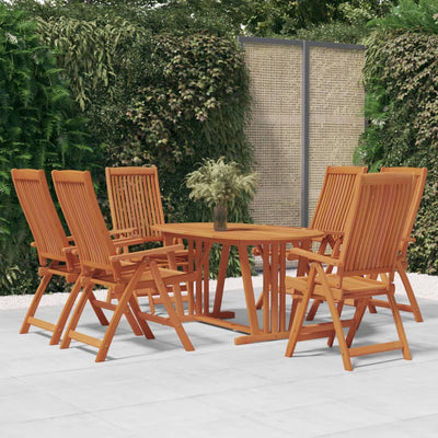 vidaXL 7 Piece Garden Dining Set Solid Wood Eucalyptus