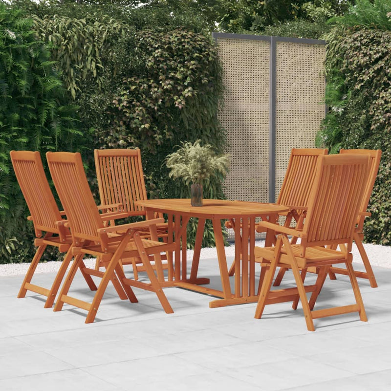 vidaXL 7 Piece Garden Dining Set Solid Wood Eucalyptus