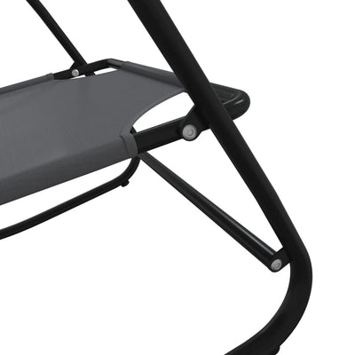vidaXL Rocking Sun Lounger Black Steel and Textilene