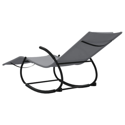vidaXL Rocking Sun Loungers 2 pcs Black Steel and Textilene