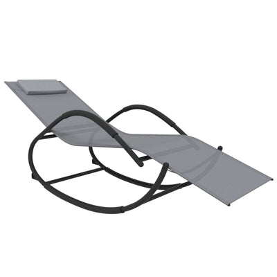 vidaXL Rocking Sun Loungers 2 pcs Black Steel and Textilene