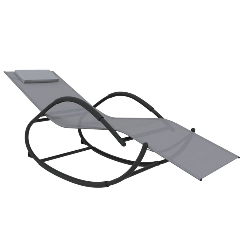 vidaXL Rocking Sun Loungers 2 pcs Black Steel and Textilene