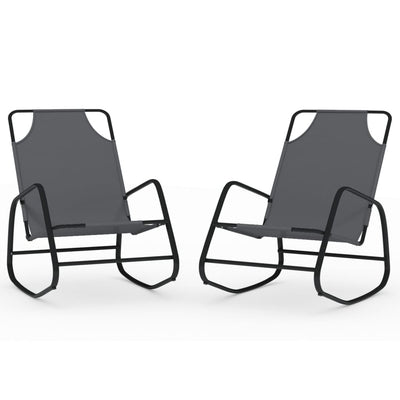 vidaXL Rocking Sun Loungers 2 pcs Black Steel and Textilene