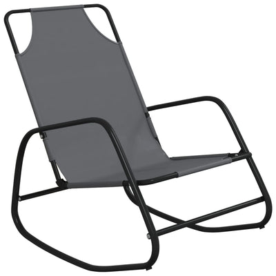 vidaXL Rocking Sun Loungers 2 pcs Black Steel and Textilene