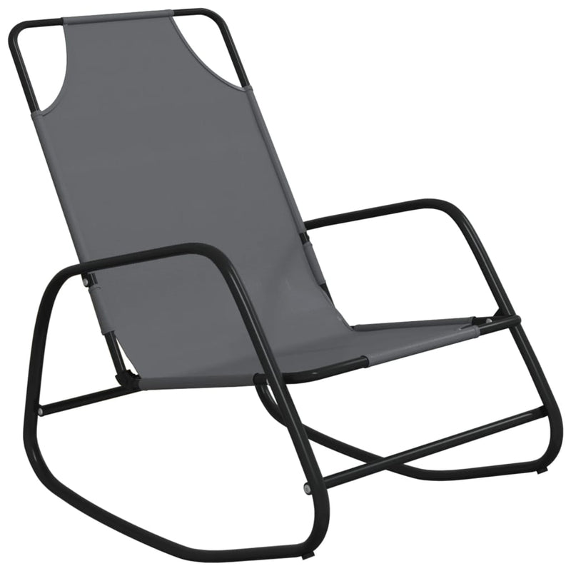 vidaXL Rocking Sun Loungers 2 pcs Black Steel and Textilene