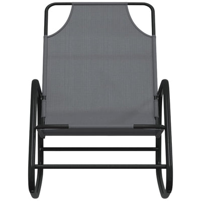 vidaXL Rocking Sun Loungers 2 pcs Black Steel and Textilene