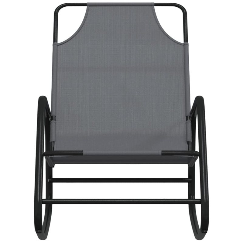 vidaXL Rocking Sun Loungers 2 pcs Black Steel and Textilene