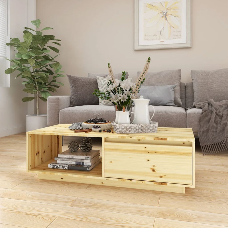 vidaXL Coffee Table 110x50x33.5 cm Solid Firwood