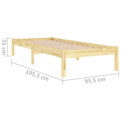 vidaXL Bed Frame without Mattress Solid Wood 90x190 cm