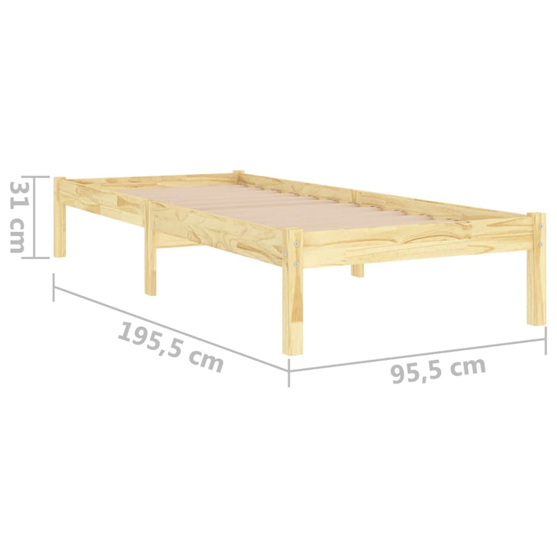vidaXL Bed Frame without Mattress Solid Wood 90x190 cm
