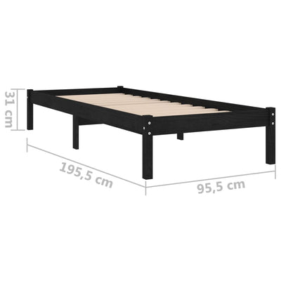 vidaXL Bed Frame without Mattress Solid Wood 90x190 cm
