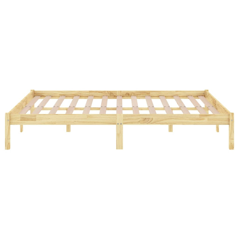 vidaXL Bed Frame without Mattress Black Solid Wood 135x190 cm