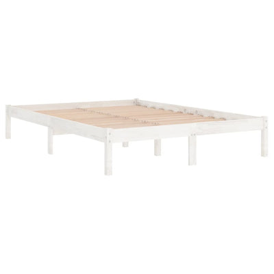 vidaXL Bed Frame without Mattress Black Solid Wood 135x190 cm