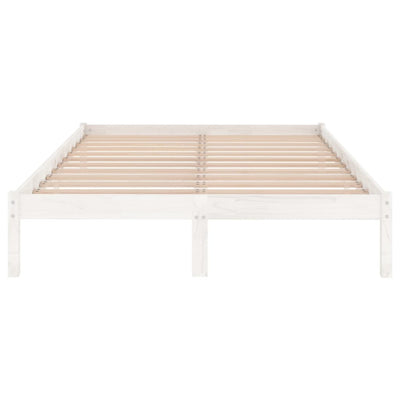 vidaXL Bed Frame without Mattress Black Solid Wood 135x190 cm