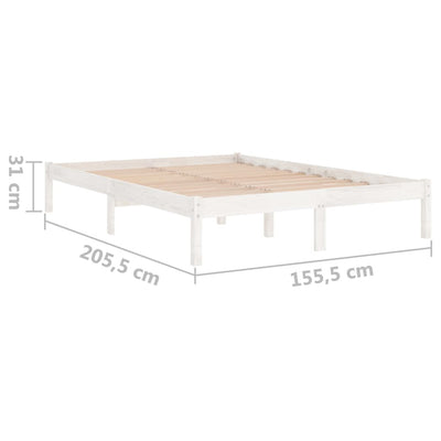 vidaXL Bed Frame without Mattress Black Solid Wood 150x200 cm