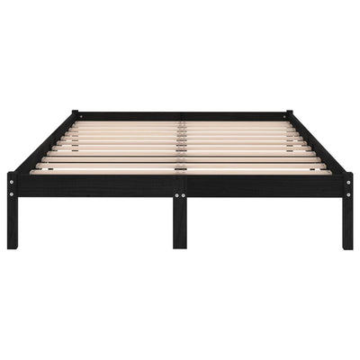 vidaXL Bed Frame without Mattress Black Solid Wood 150x200 cm