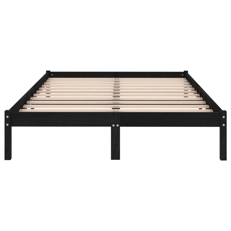 vidaXL Bed Frame without Mattress Black Solid Wood 183x203 cm King