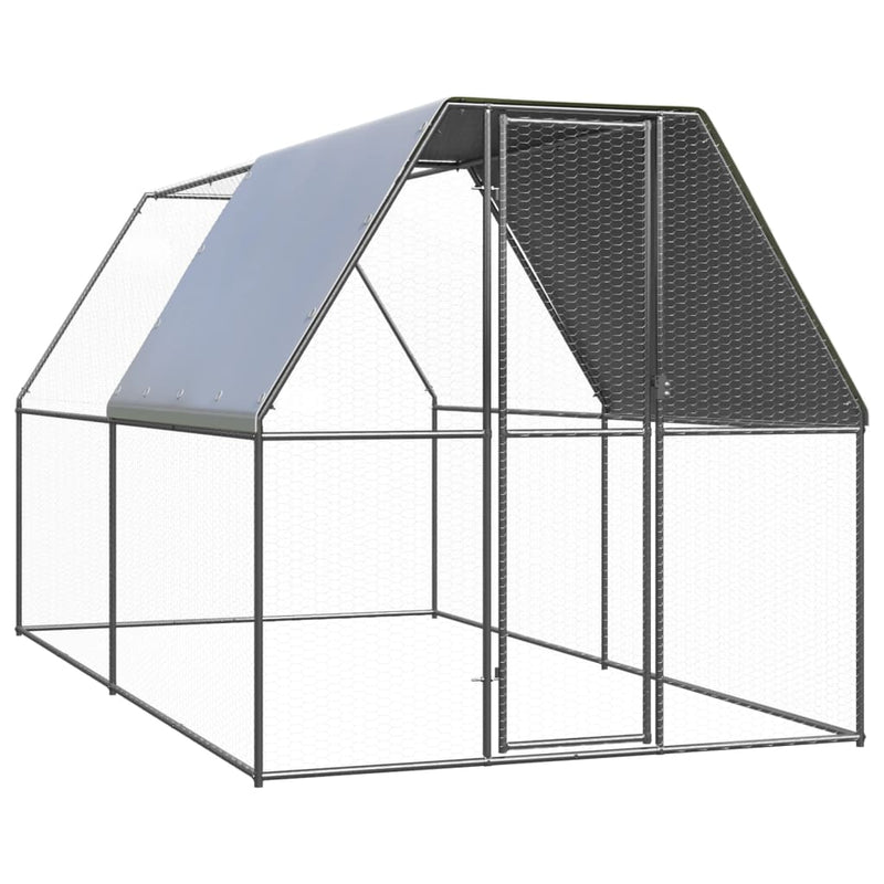 vidaXL Outdoor Chicken Cage 3x6x2 m Galvanised Steel