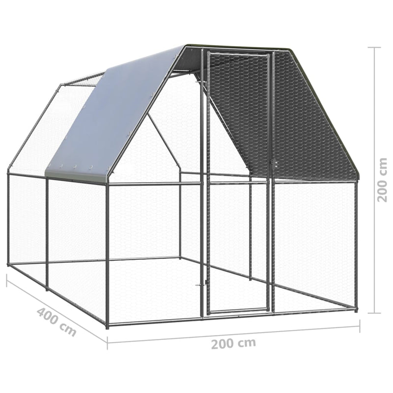 vidaXL Outdoor Chicken Cage 3x6x2 m Galvanised Steel