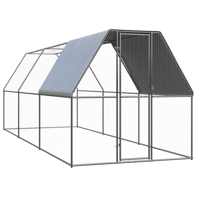 vidaXL Outdoor Chicken Cage 3x6x2 m Galvanised Steel