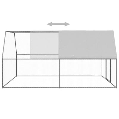 vidaXL Outdoor Chicken Cage 3x6x2 m Galvanised Steel