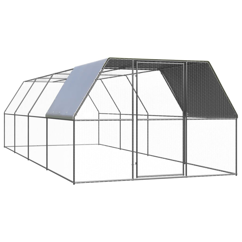 vidaXL Outdoor Chicken Cage 3x6x2 m Galvanised Steel