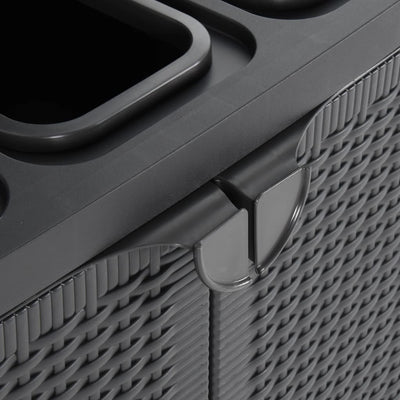 vidaXL Trash Bin with 2 Doors Black 65x45x88 cm PP