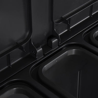 vidaXL Trash Bin with 2 Doors Black 65x45x88 cm PP