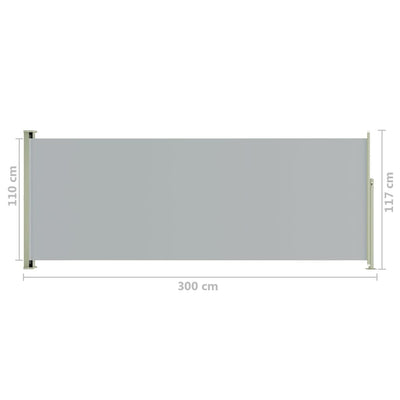 vidaXL Patio Retractable Side Awning 117x300 cm Black