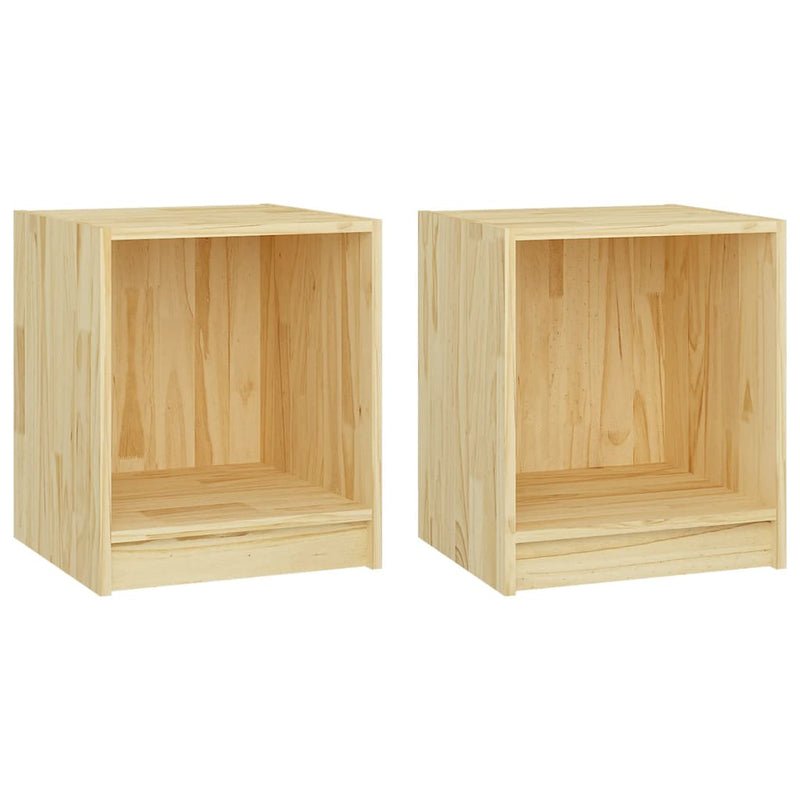 vidaXL Bedside Cabinets 2 pcs Grey 35.5x33.5x41.5 cm Solid Pinewood