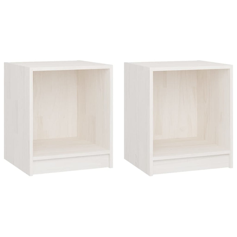 vidaXL Bedside Cabinets 2 pcs Grey 35.5x33.5x41.5 cm Solid Pinewood