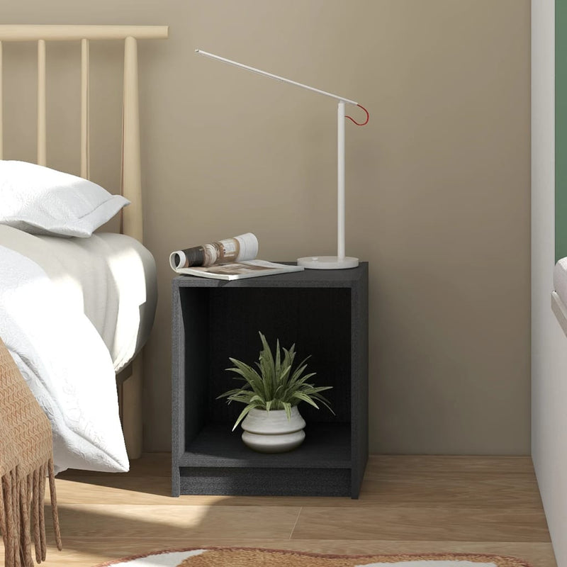 vidaXL Bedside Cabinet Black 35.5x33.5x41.5 cm Solid Pinewood