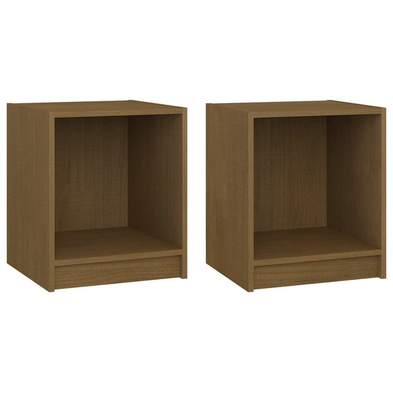 vidaXL Bedside Cabinets 2 pcs Grey 35.5x33.5x41.5 cm Solid Pinewood